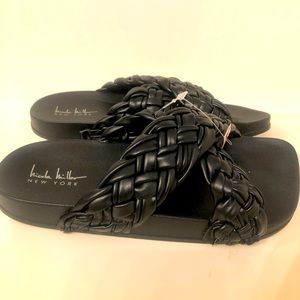 Nicole Miller Woven Slides